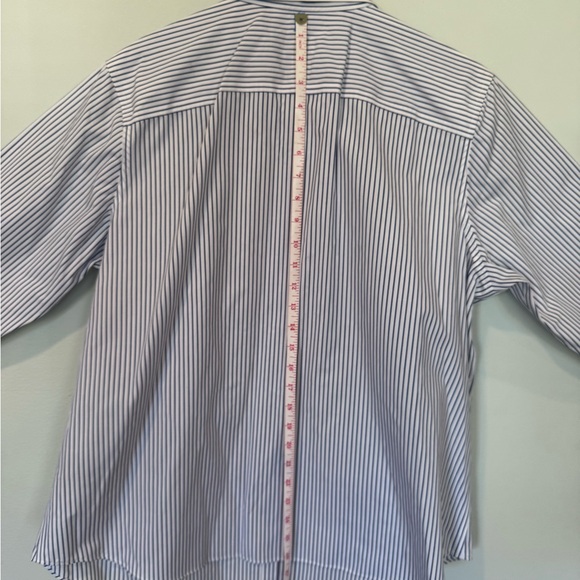 Ralph Lauren White Shirt with Navy Pinstripes - Picture 4 of 4